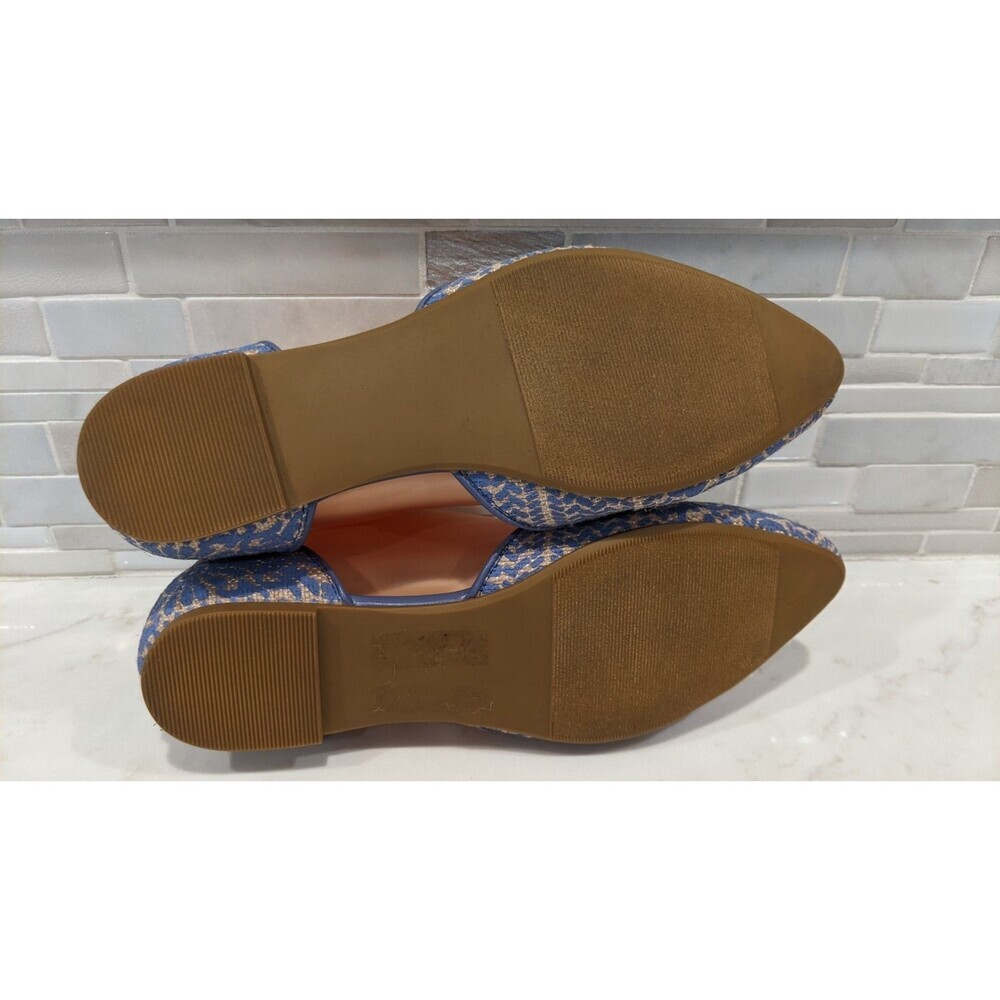 SOFT SURROUNDINGS Amelia D'orsay Medallion Blue/Gold Flats Shoes Size 6 - Picture 7 of 9